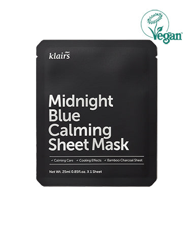 Klairs Midnight Blue Calming Sheet Mask - Peau apaisée